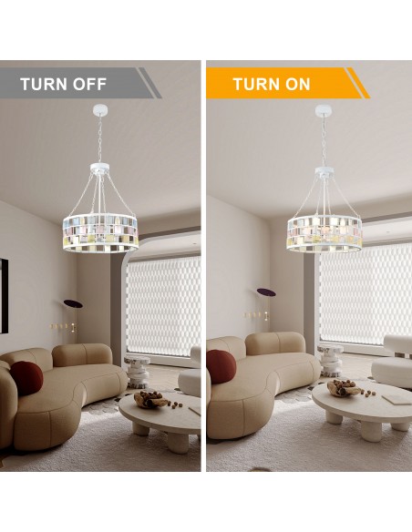 Oaks Aura 17” Vintage Church Style Chandelier Adjuatable Pendant Light Fixture