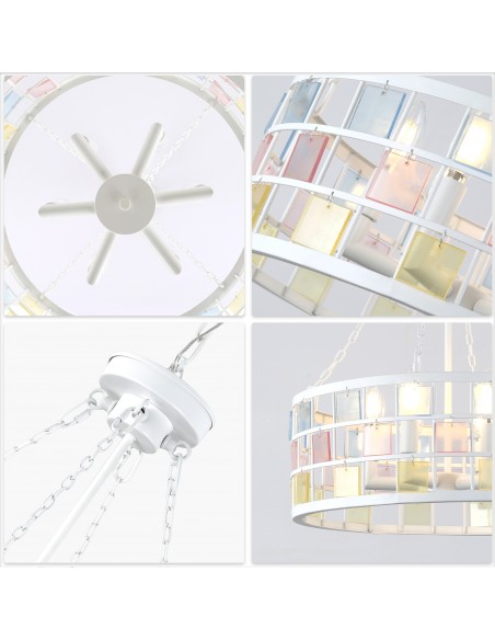 Oaks Aura 17” Vintage Church Style Chandelier Adjuatable Pendant Light Fixture