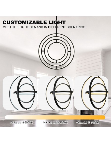 Oaks Aura 19.7” DIY Shape Sphere Pendant Light Fixture