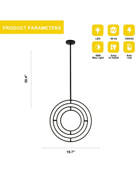 Oaks Aura 19.7” DIY Shape Sphere Pendant Light Fixture