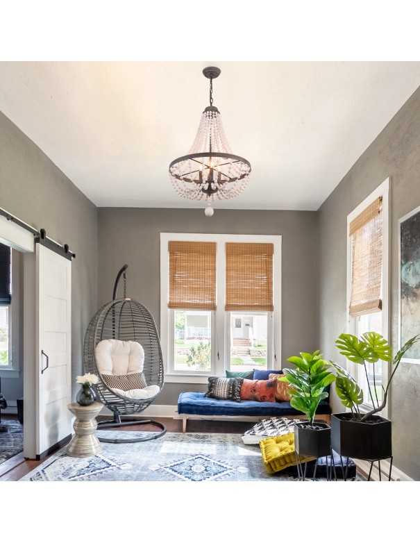 Oaks Aura Modern Bohemia 4-Light Wood...