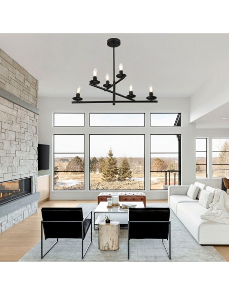 Oaks Aura 26” 6-Light Contemporary DIY Shape Pendant Light Fixture