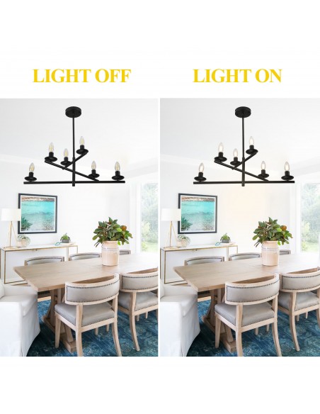 Oaks Aura 26” 6-Light Contemporary DIY Shape Pendant Light Fixture