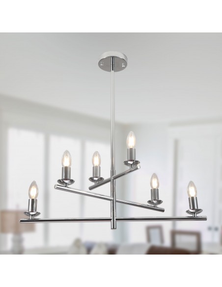 Oaks Aura 26” 6-Light Contemporary DIY Shape Pendant Light Fixture