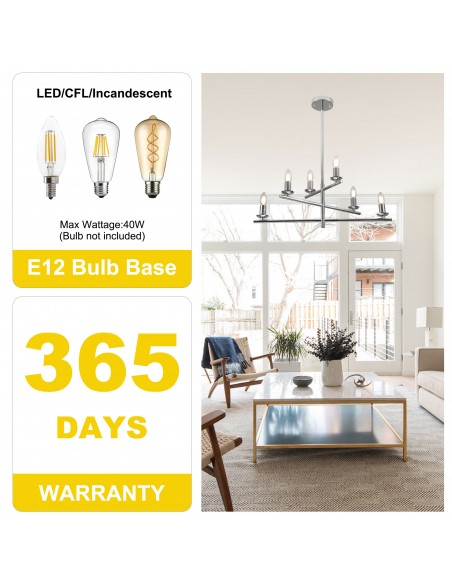 Oaks Aura 26” 6-Light Contemporary DIY Shape Pendant Light Fixture