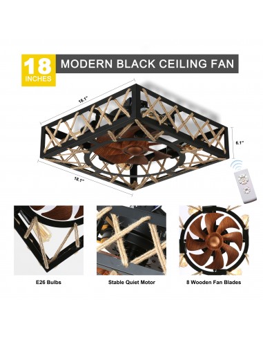 Oaks Aura 18” 8-Blade Rustic Flush...