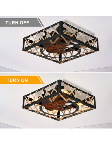 Oaks Aura 18” 8-Blade Rustic Flush...