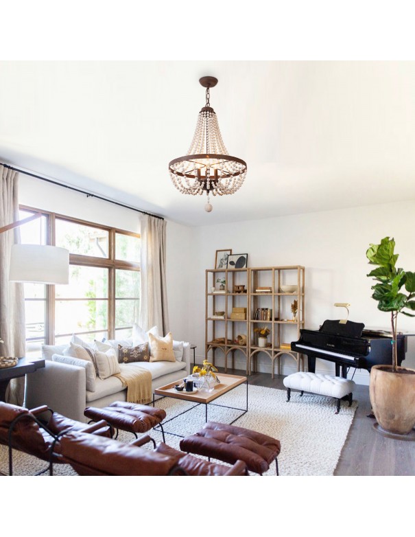 Oaks Aura Modern Bohemia 4-Light Wood...