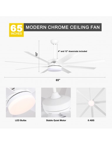 Oaks Aura 65" Large Smart Ceiling Fan...