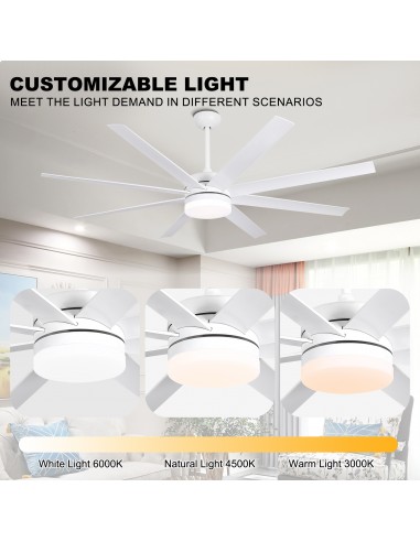 Oaks Aura 65" Large Smart Ceiling Fan...