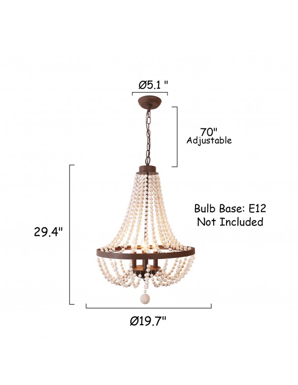 Oaks Aura Modern Bohemia 4-Light Wood...