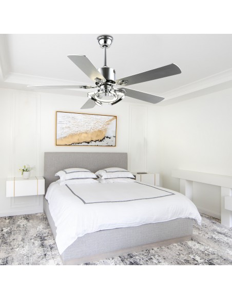 Oaks Aura 52” Reversible 5-Blade Ceiling Fan with LED Lights and Remote Control,  6-Speed, Timer, 3-Color, DC Motor