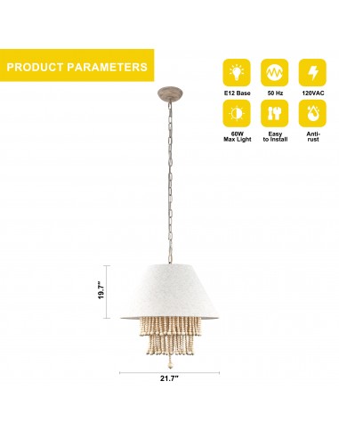 Oaks Aura 21” Wooden Bead Chandelier...