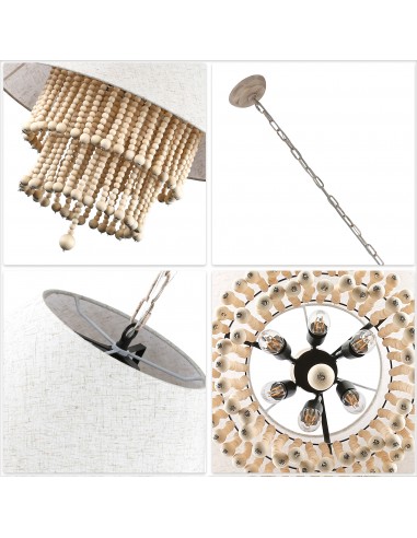 Oaks Aura 21” Wooden Bead Chandelier...