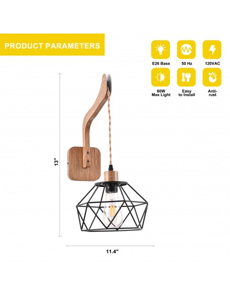 Oaks Aura 11.4" 1-Light Adjustable Height Wall Sconce, Arm Sconce