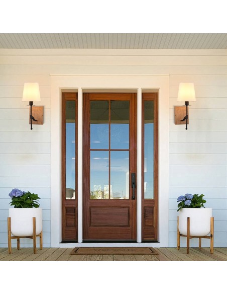 Oaks Aura 5.9” 1-Light Wall Sconce with White Fabric Shade for Bedroom, Living Room, Hallway, and More