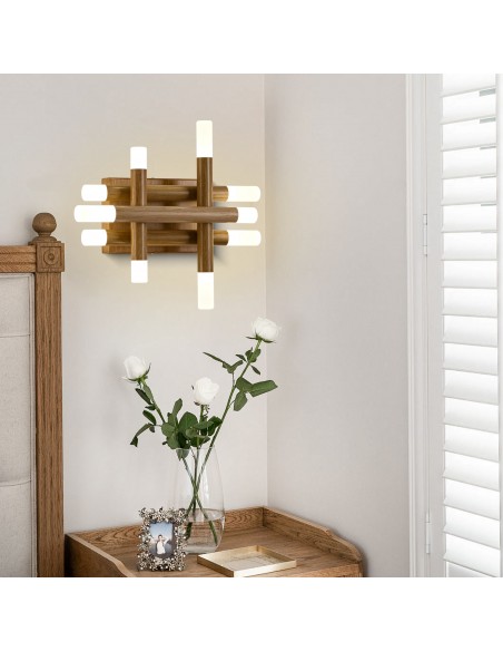 Oaks aura 13” Dimmable Wall Sconce with LED Lights and Remote Control, 3-Color for Bedroom, Living Room, Hallway, and More