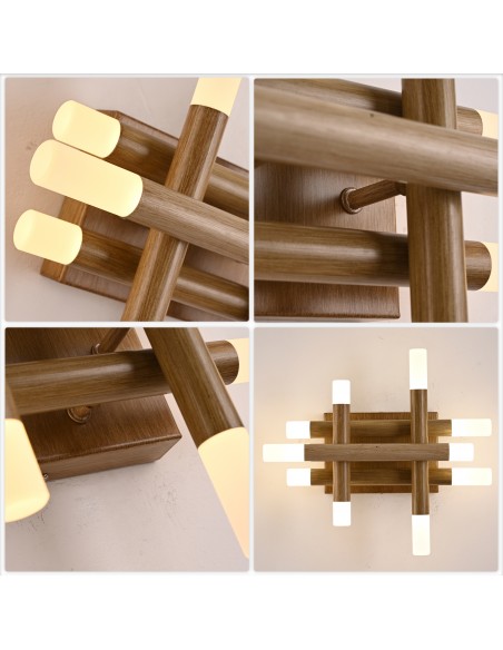 Oaks aura 13” Dimmable Wall Sconce with LED Lights and Remote Control, 3-Color for Bedroom, Living Room, Hallway, and More