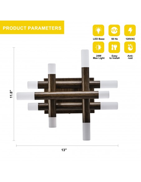 Oaks aura 13” Dimmable Wall Sconce with LED Lights and Remote Control, 3-Color for Bedroom, Living Room, Hallway, and More