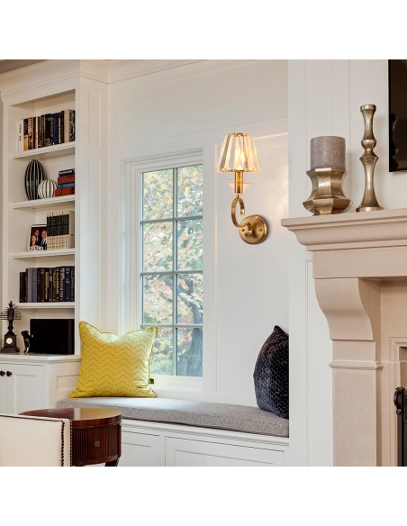 Oaks Aura 9.6” Modern 1-Light Crystal Wall Sconce for Bedroom, Living Room, Entryway, and More