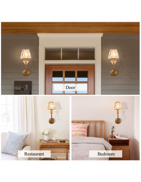 Oaks Aura 9.6” Modern 1-Light Crystal Wall Sconce for Bedroom, Living Room, Entryway, and More