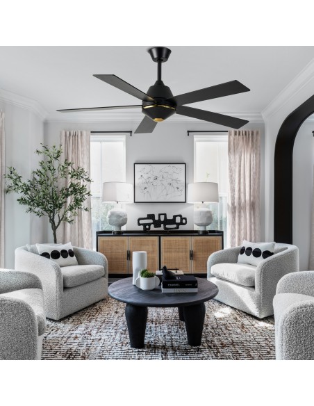 Oaks Aura 52-Inch 5-Blade Reversible Ceiling Fan with Remote Control, 6-Speed Settings, Quiet DC Motor