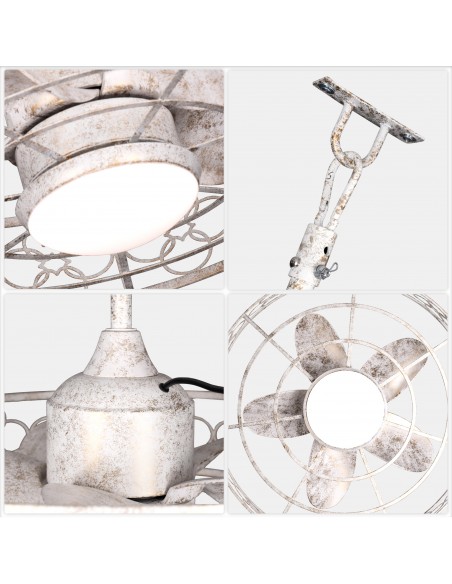 Oaks Aura 24" Outdoor Smart Ceiling Fan with LED Light Kit and Remote Control, Waterproof IP44, 5-Blade Design, Damp Rated