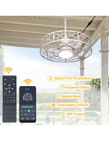 Oaks Aura 24" Outdoor Smart Ceiling...