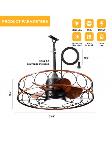 Oaks Aura 24" Outdoor Smart Ceiling...