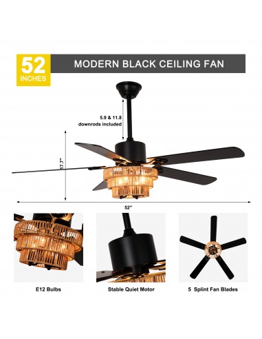 Oaks Aura 52" Modern Ceiling Fan with...