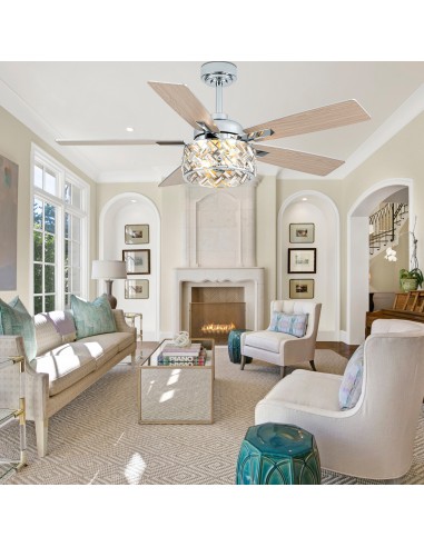Oaks Aura 52” Crystal Ceiling Fan...