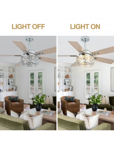 Oaks Aura 52” Crystal Ceiling Fan...