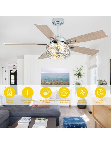 Oaks Aura 52” Crystal Ceiling Fan...