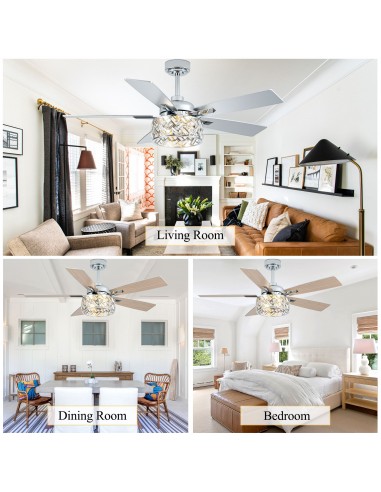 Oaks Aura 52” Crystal Ceiling Fan...