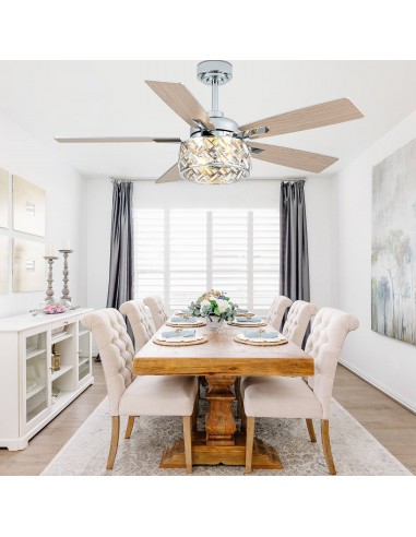 Oaks Aura 52” Crystal Ceiling Fan...