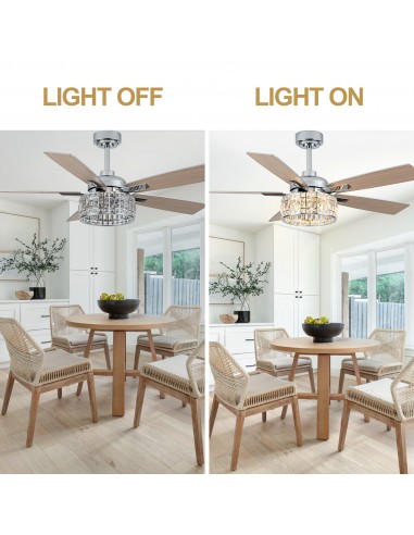 Oaks Aura 52” 5-Blade Crystal Ceiling...