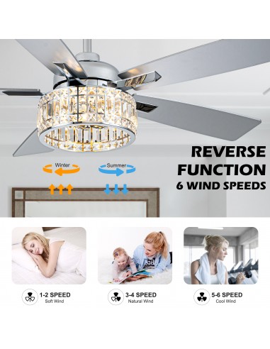 Oaks Aura 52” 5-Blade Crystal Ceiling...