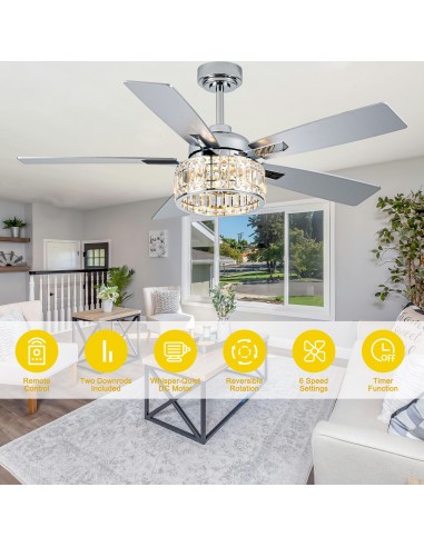 Oaks Aura 52” 5-Blade Crystal Ceiling...