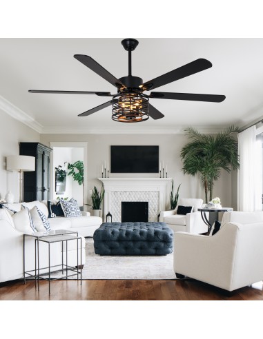 Oaks Aura 65” Matte Black Ceiling Fan...