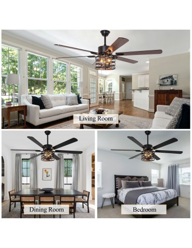 Oaks Aura 65” Matte Black Ceiling Fan...