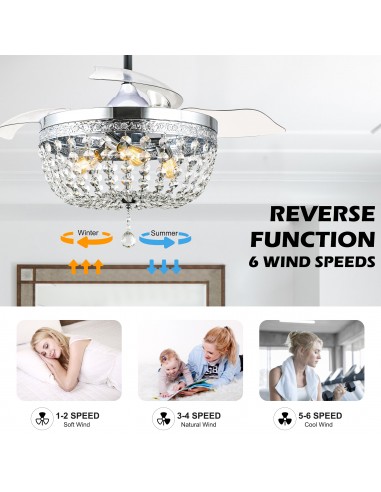 Oaks Aura 42” Crystal Ceiling Fan...