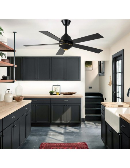 Oaks Aura 52-Inch 5-Blade Reversible Ceiling Fan with Remote Control, 6-Speed Settings, Quiet DC Motor