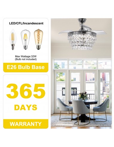 Oaks Aura 42" Crystal Ceiling Fan...