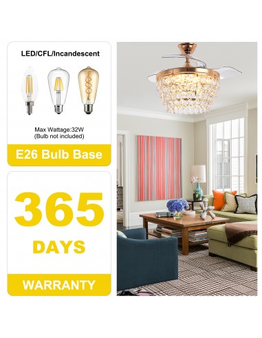 Oaks Aura 42" Crystal Ceiling Fan...