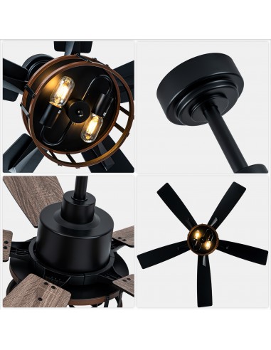 Oaks Aura 52" Modern Matte Black...