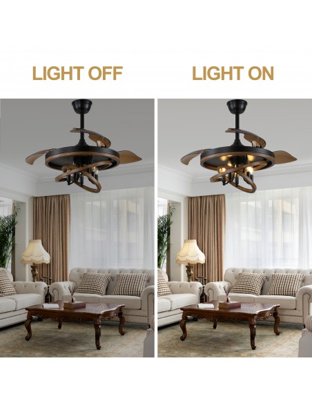 Oaks Aura 42" Matte Black Farmhouse Ceiling Fan with Light Kit and Remote Control, Ultra Quiet DC Motor, 6-Speed for Indoor Use