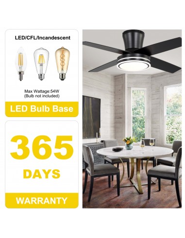 Oaks Aura 44" Flush Mount Ceiling Fan...