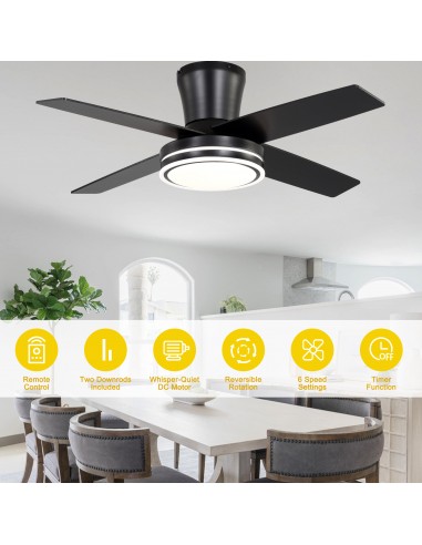 Oaks Aura 44" Flush Mount Ceiling Fan...
