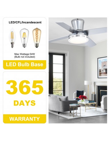 Oaks Aura 44" Flush Mount Ceiling Fan...