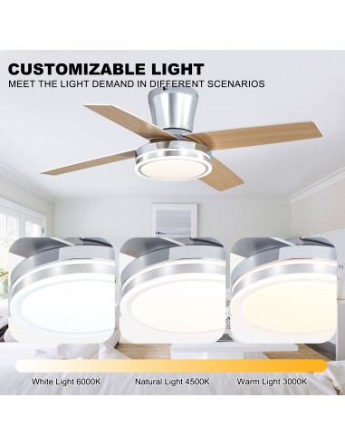 Oaks Aura 44" Flush Mount Ceiling Fan...